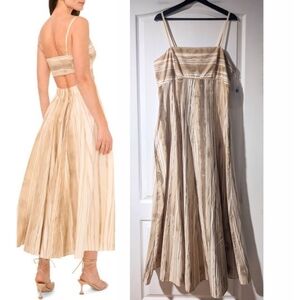 Parker | The Izzie Stripe Cutout Cotton Midi Sundress In Mojave Desert